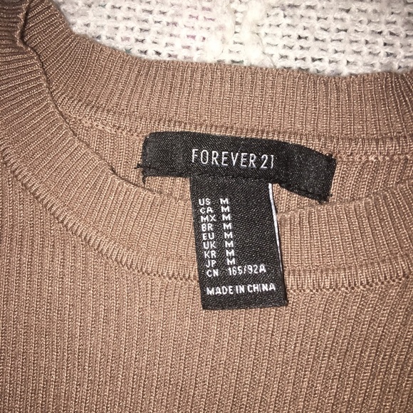 Form fitting tan sweater dress - Picture 3 of 3